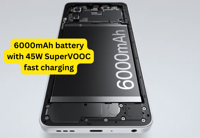 6000mAh battery with 45W SuperVOOC fast charging